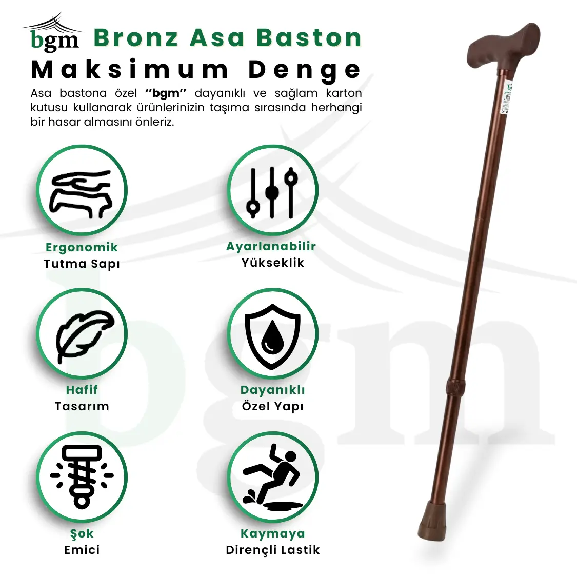 Baston Ayarlanabilir Denge Bastonu -Bronz- Asa Alüminyum Yüksek Kalite - Görsel 2