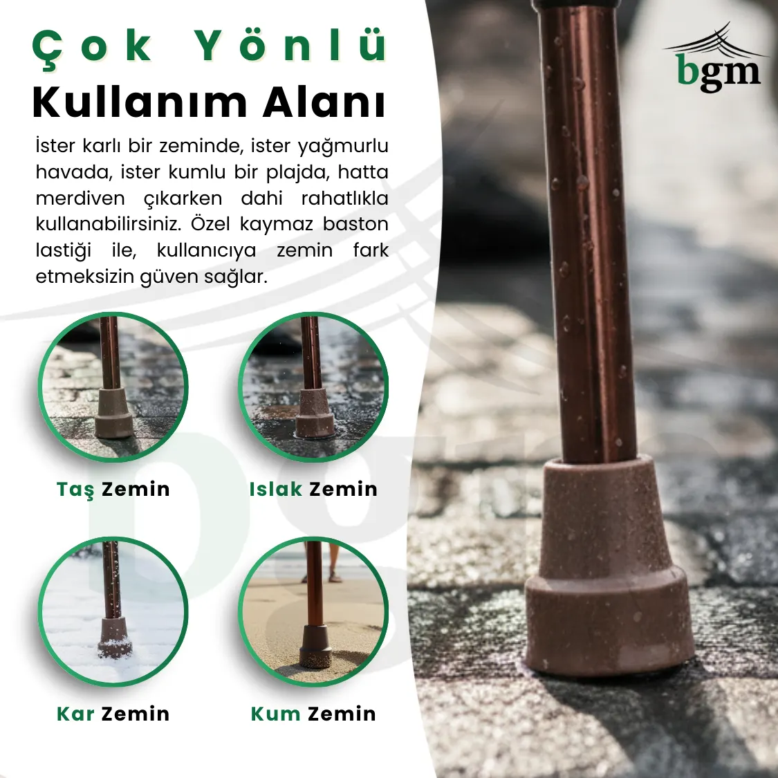 Baston Ayarlanabilir Denge Bastonu -Bronz- Asa Alüminyum Yüksek Kalite - Görsel 4