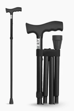 Katlanabilir Denge Bastonu – Twist-Lock Kilit Siyah Katlanabilir Baston Asa