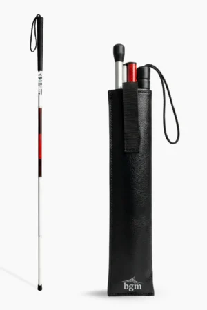 Görme Engelli Bastonu Katlanabilir Standart Boy Reflektif Bantlı, Kılıflı Görme Engelli Baston