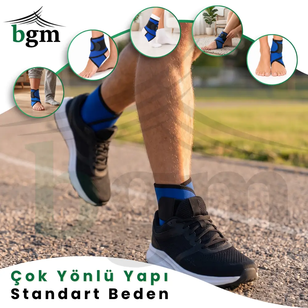 Basit Ayak Bilekliği Bandajı – 8 Bandajı Premium Neopren Ayak Bilekliği Desteği - Görsel 3