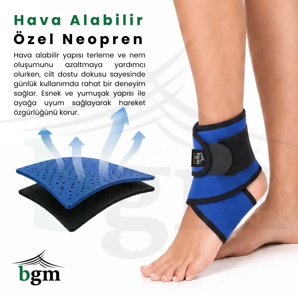 Basit Ayak Bilekliği Bandajı – 8 Bandajı Premium Neopren Ayak Bilekliği Desteği - Görsel 4