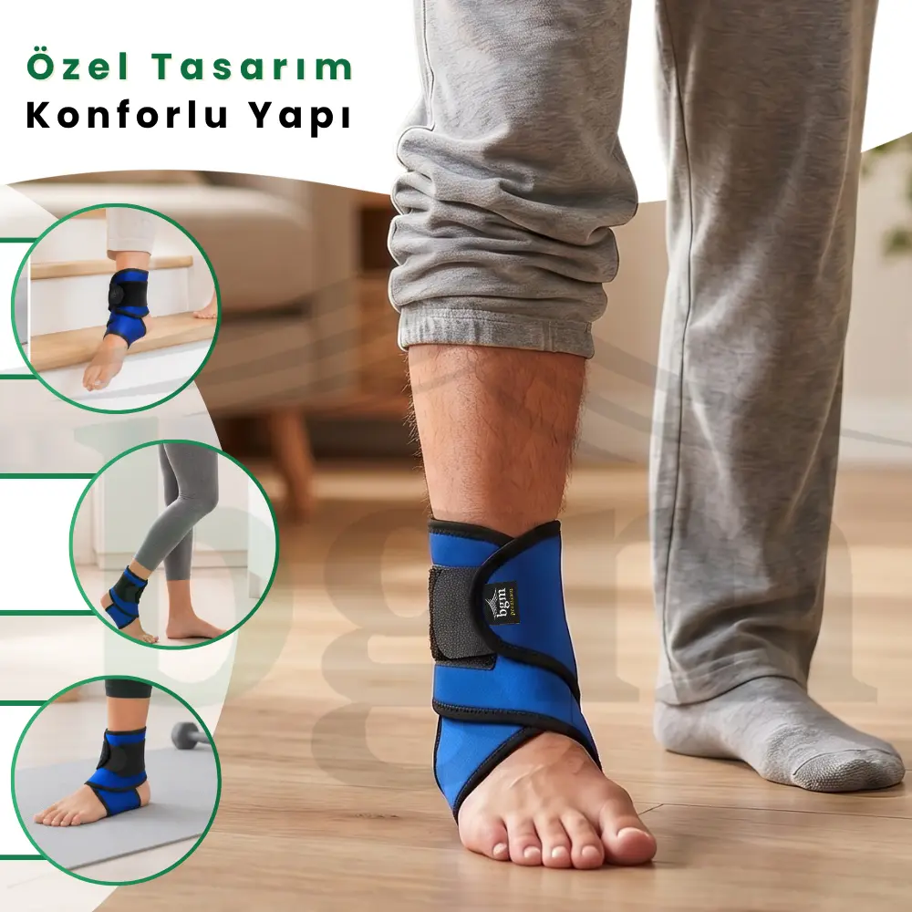 Basit Ayak Bilekliği Bandajı – 8 Bandajı Premium Neopren Ayak Bilekliği Desteği - Görsel 5