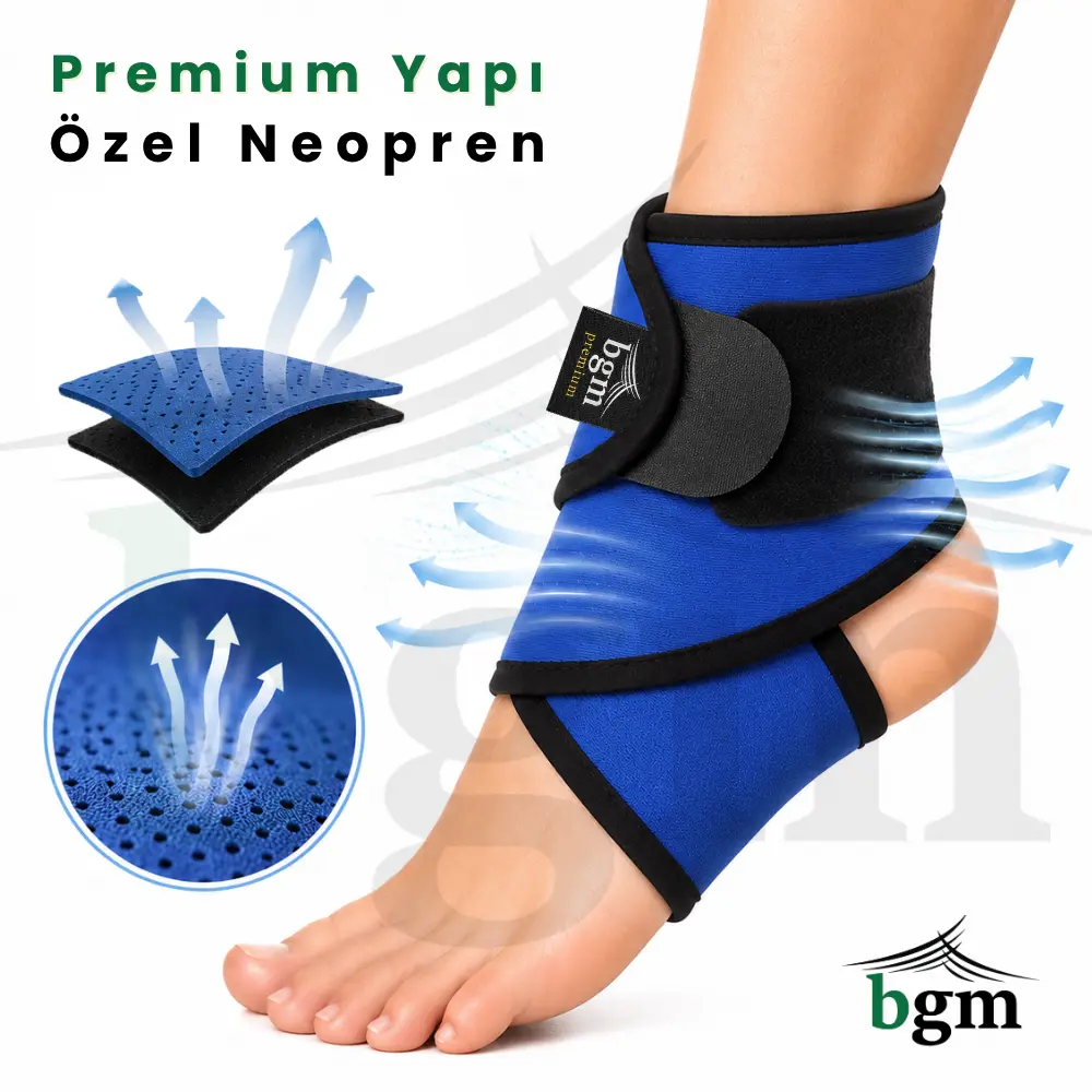 Basit Ayak Bilekliği Bandajı – 8 Bandajı Premium Neopren Ayak Bilekliği Desteği - Görsel 8