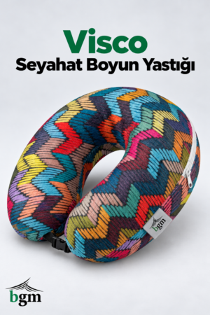 BGM Ortopedik Visco Seyahat Yastığı - Etnik Zikzak Desenli