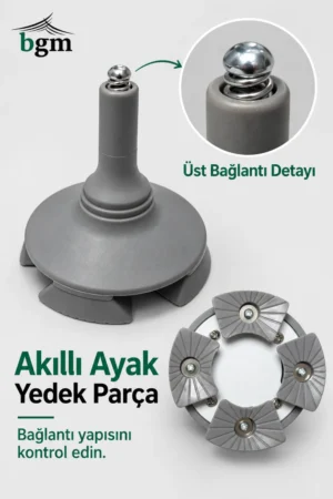 BGM Akıllı Baston Ucu Yedek Parça – 4 Ayaklı Mafsallı Kaymaz Taban