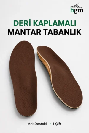 BGM Ark Destekli Mantar Tabanlık – Deri Kaplamalı (1 Çift)