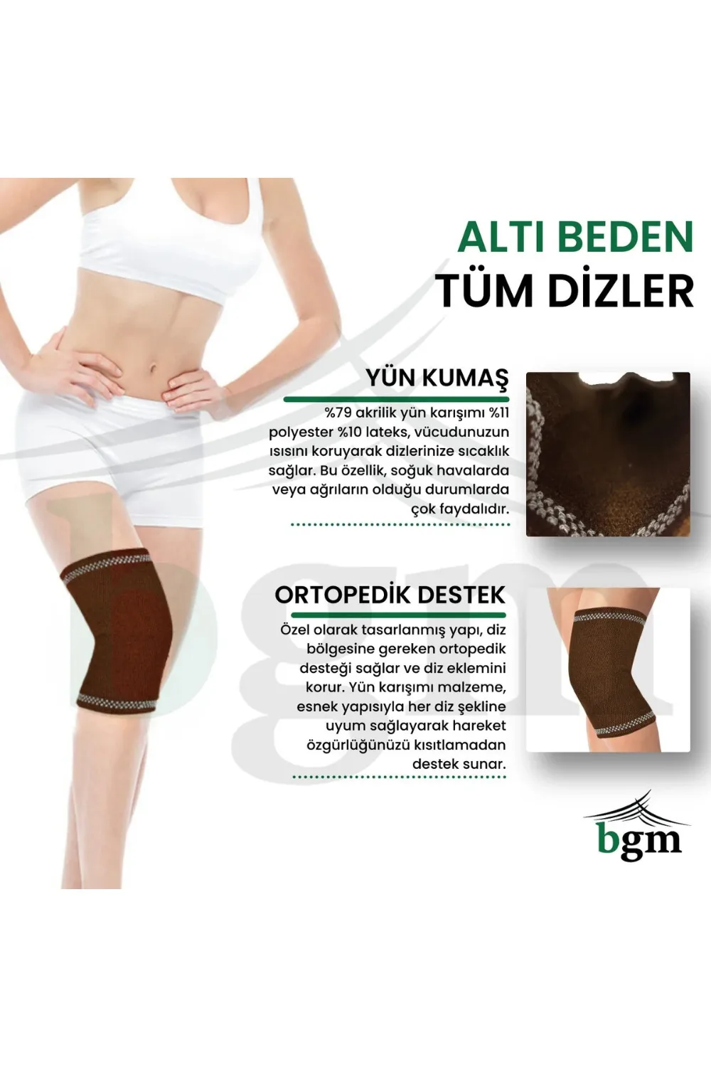 BGM Deve Tüyü Yün Dizlik – Develi Sıcak Tutan Diz Desteği