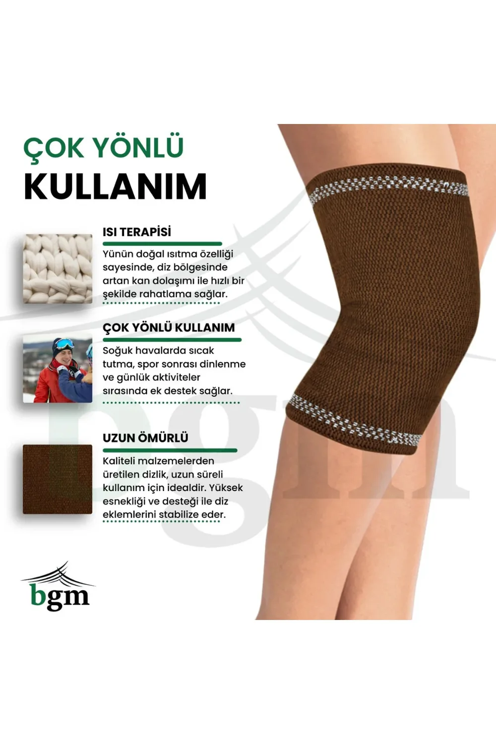 BGM Deve Tüyü Yün Dizlik – Develi Sıcak Tutan Diz Desteği