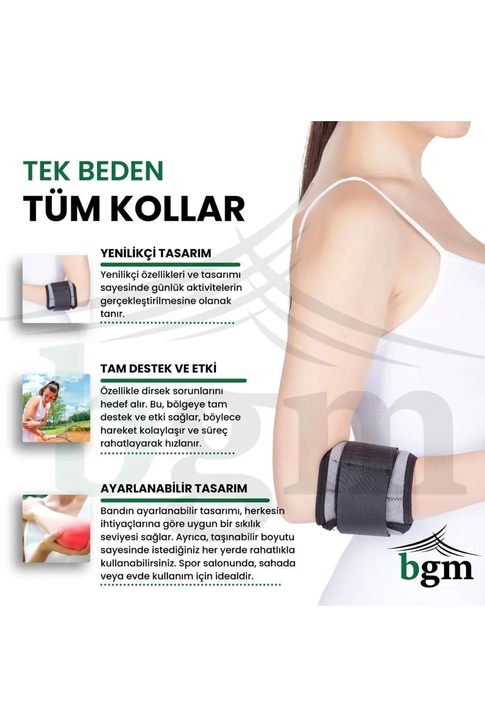 BGM Epikondilit Bandajı – Tenisçi ve Golfçü Dirseği Bandı