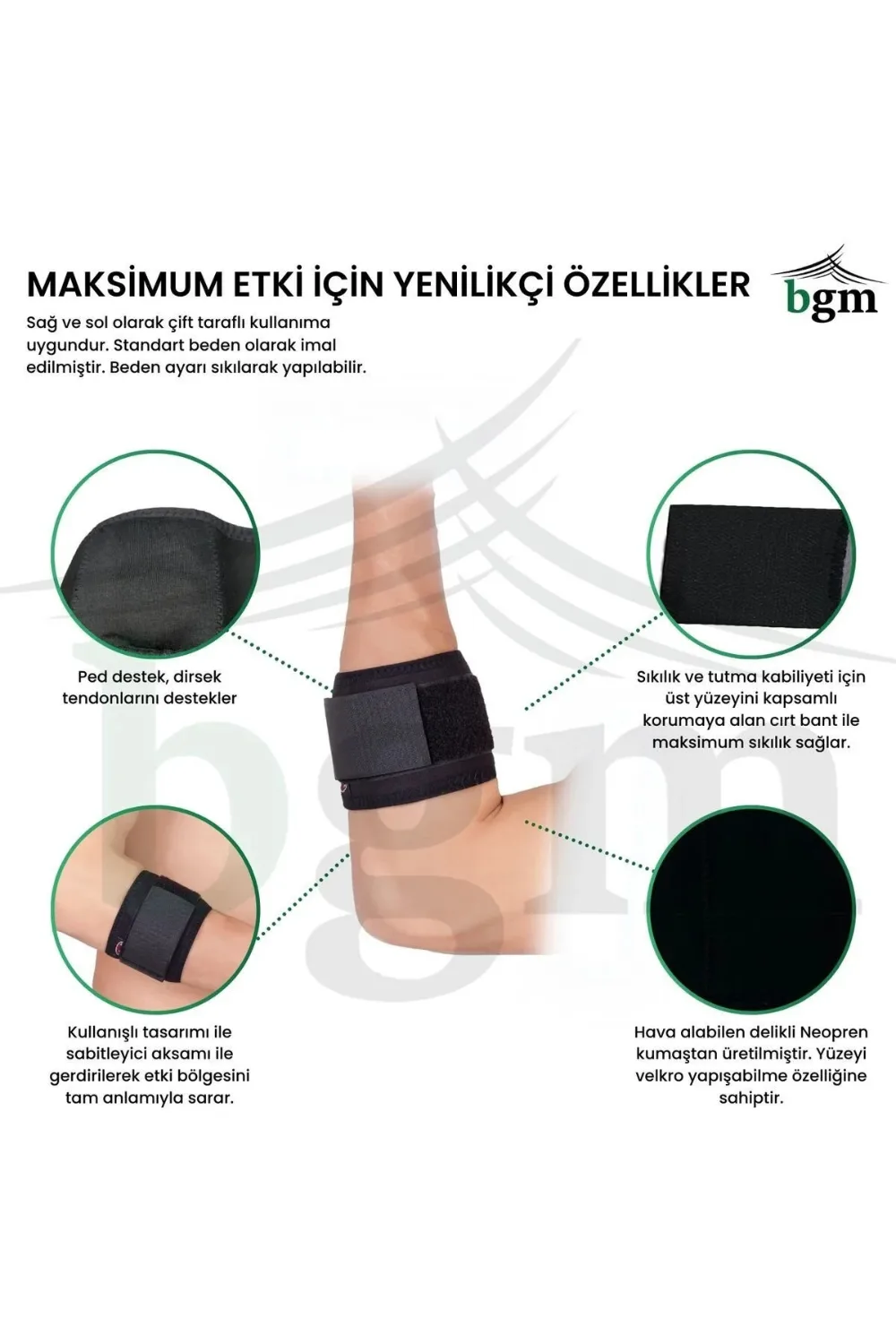 BGM Epikondilit Bandajı – Tenisçi ve Golfçü Dirseği Bandı