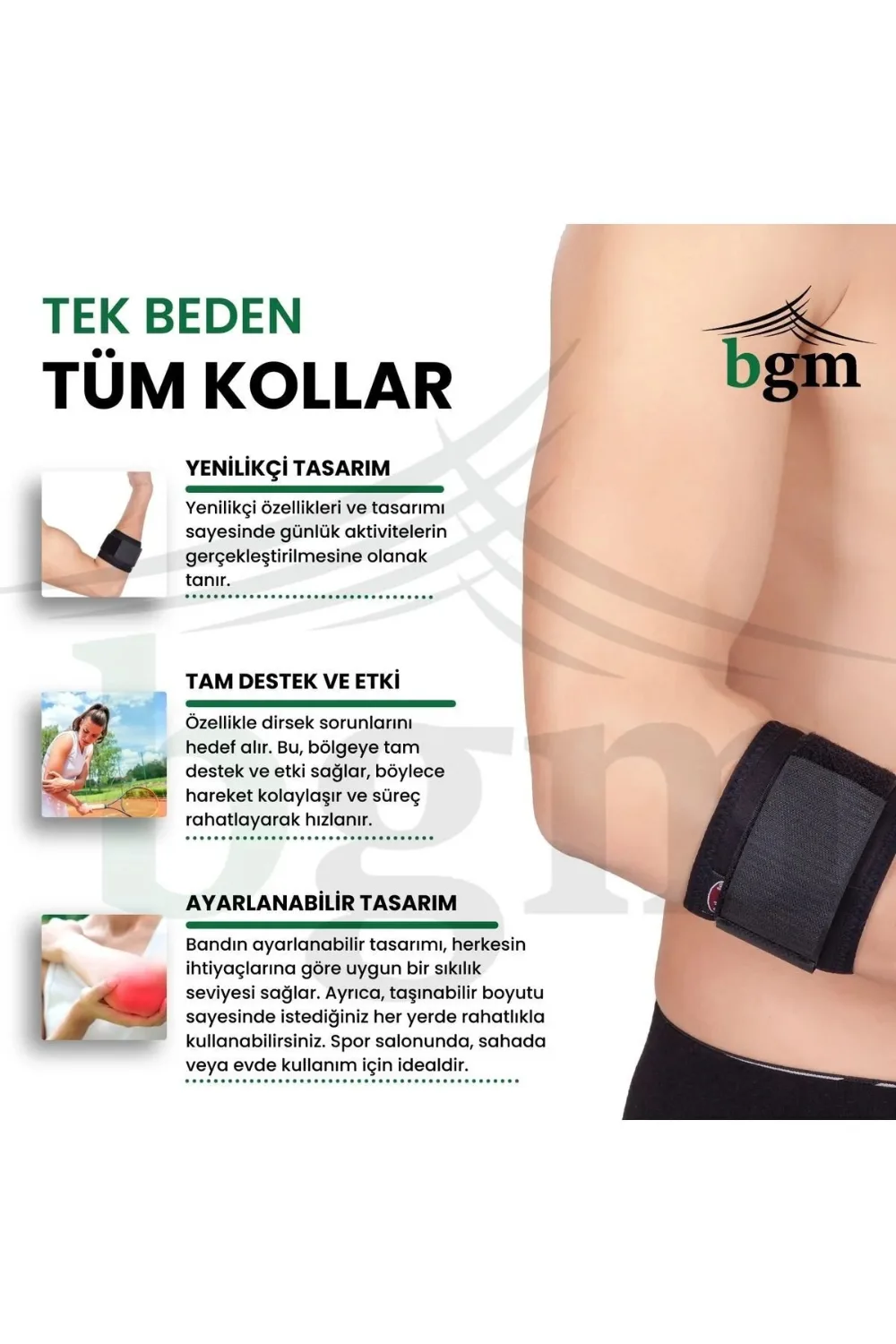 BGM Epikondilit Bandajı – Tenisçi ve Golfçü Dirseği Bandı