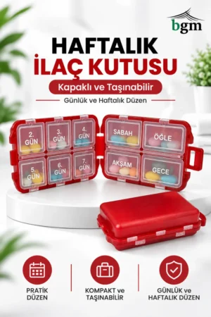 BGM Haftalık İlaç Kutusu Valiz – Kapaklı ve Taşınabilir