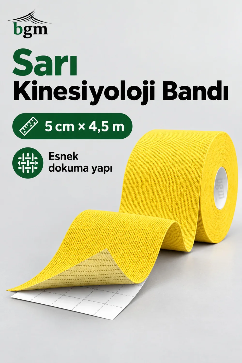 BGM Kinezyo Bant (Ağrı Bandı) 5 cm x 4,5 m – Renkli Sporcu Bandı
