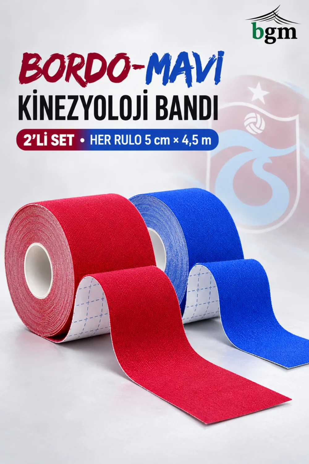 BGM Kinezyo Bant (Ağrı Bandı) 5 cm x 4,5 m – Renkli Sporcu Bandı