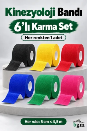 BGM Kinezyo Bant Setleri – Renkli ve Kamuflaj Desenli Çoklu Paketler