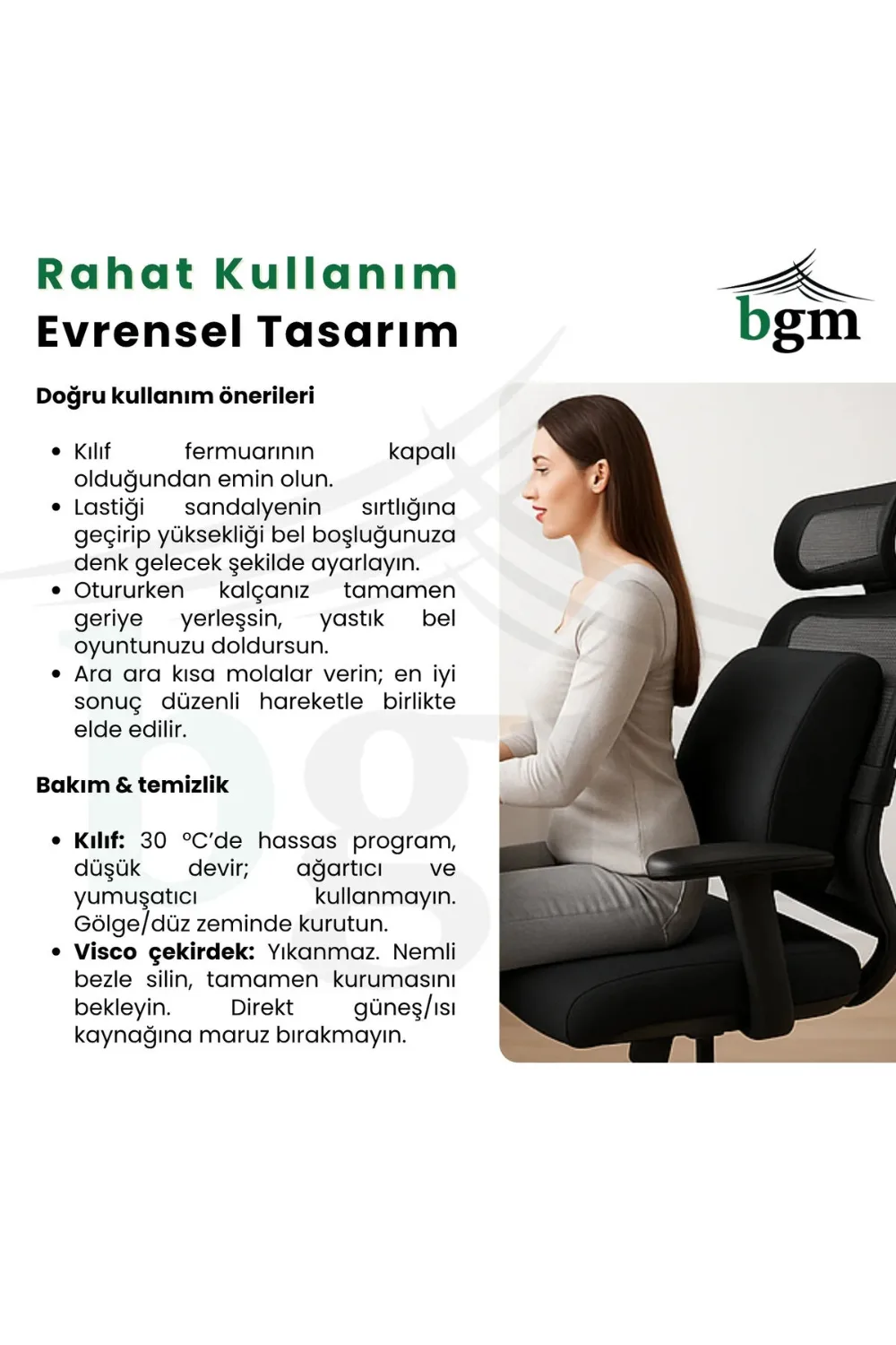 BGM Ortopedik Visco Bel Minderi (Memory Foam)