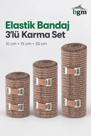 BGM Premium Elastik Bandaj – Metal Klipsli, 10 / 15 / 20 cm