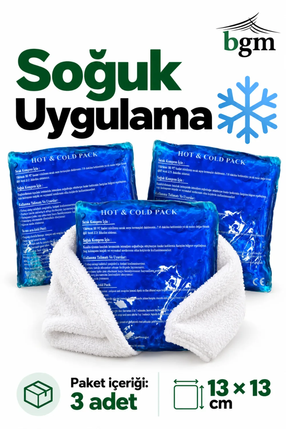 BGM Sıcak Soğuk Jel Kompres – Küçük Boy 13 x 13 cm