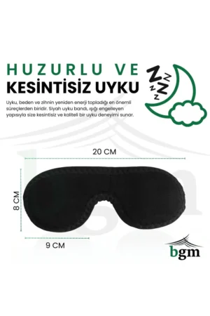 BGM Uyku Göz Bandı – Işığı Engelleyen Siyah Uyku Maskesi