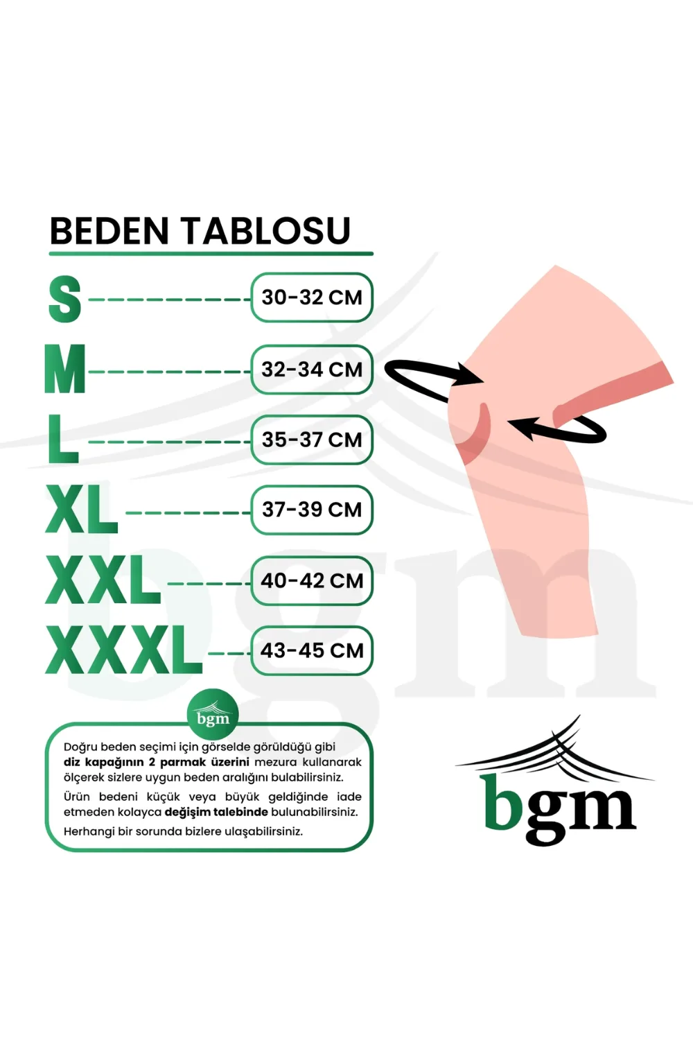 BGM Velkrolu Ligament ve Patella Destekli Neopren Dizlik
